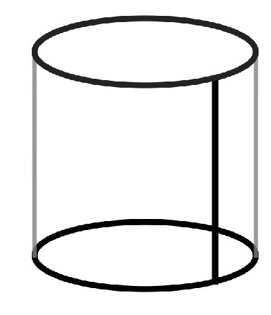 Diagram of a cylindrical tank with labeled dimensions