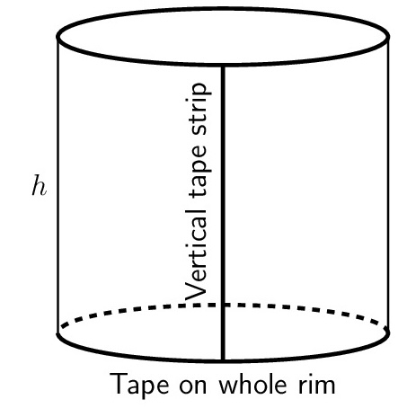 Diagram of a cylindrical tank with labeled dimensions